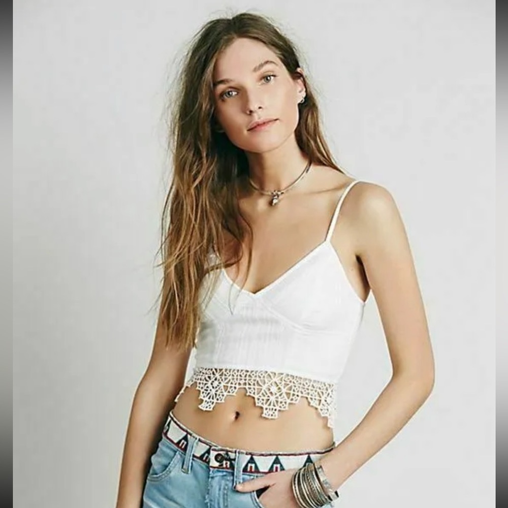 Free People One | Crop Top | Bralette | White | Medium